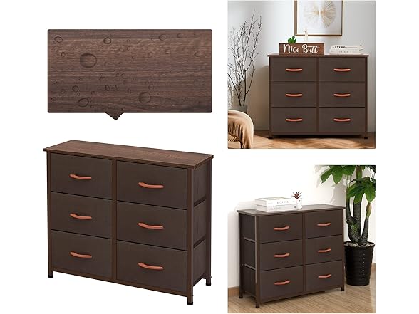 AZL1 Life Concept 6 Drawers Fabric Dresser