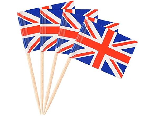 Donoter 100 Pack British Flag Toothpicks