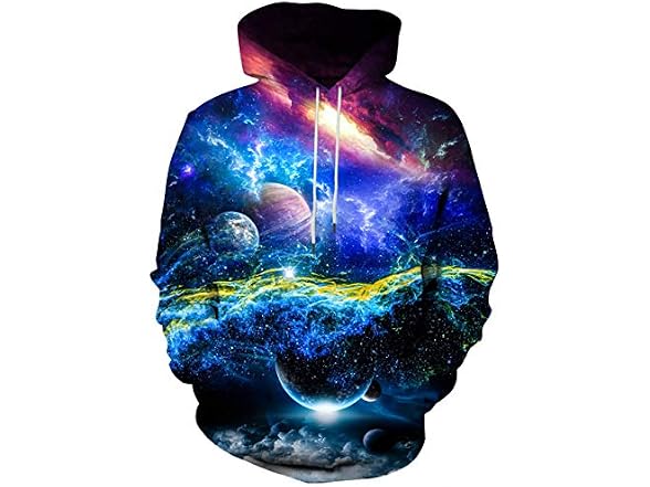 Asylvain Women (XL) Galaxy Hoodies Graphic Sweater