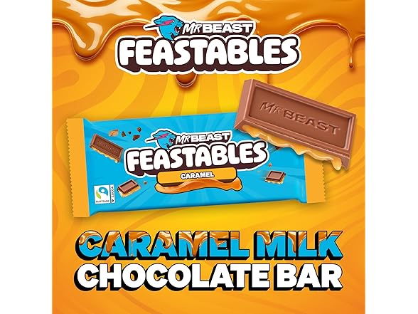 Feastables Caramel Choc Bar 10ct 2.1oz