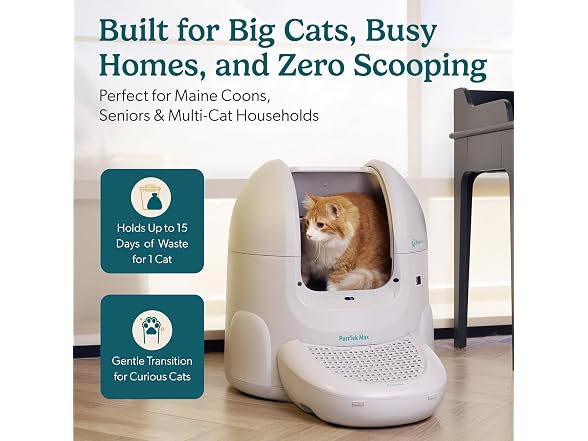 Petcove PurrTek Max Self Cleaning Cat Litter Box