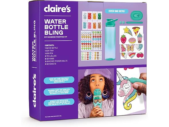 Claires Water Bottle Bling Decorating Set