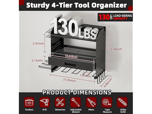 SEENWUUN Power Tool Organizer Mount
