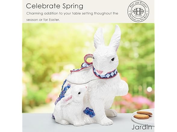 Fitz And Floyd Jardin Bunny Easter Cookie Jar