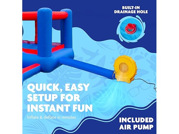Sunny & Fun 2-in-1 Bounce & Blast Inflatable Water Slide Park