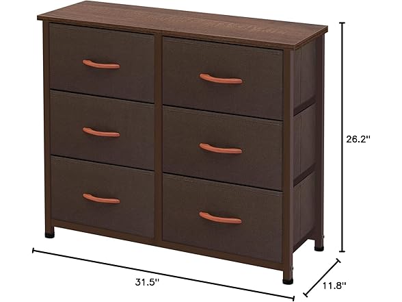 AZL1 Life Concept 6 Drawers Fabric Dresser