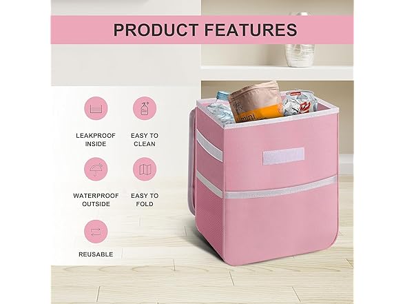 Simple Deluxe 2Gal Car Trash Can, Pink