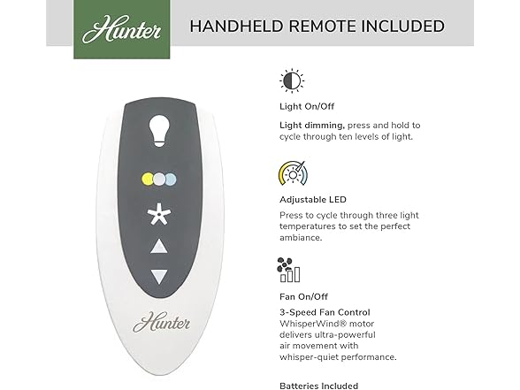 Hunter Fan 52" Matte Black Indoor/Outdoor Ceiling Fan