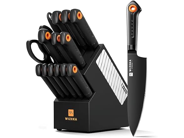 WIZEKA 15 Pieces Knife Set