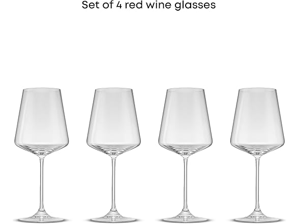 JoyJolt Sidney Red Wine Glasses Set of 4