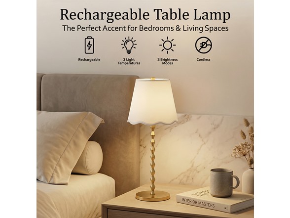 Diamond Stem Scalloped Shade Lamp