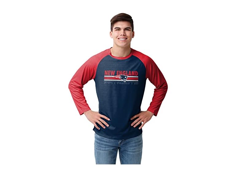 PATRIOTS Colorblock Wordmark Raglan (L)