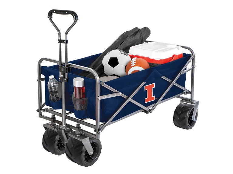 Smart Design Collegiate Heavy-Duty Utility Collapsible Wagon Beach Cart 20.15 x 35.5 x 22.5 Officially Licensed Logo