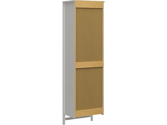 Systembuild Evolution Luxe 2-Shelf Double Clothing Rod Closet Tower, Ivory Oak