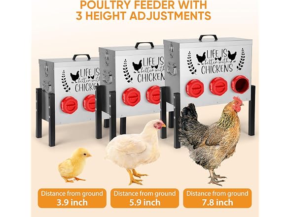 Tgeyd 30lb Chicken Feeder Heavy-Duty