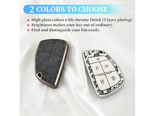 TPU Leather Key Fob Chevy 5Btn Black