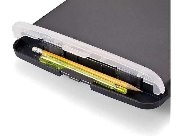 Officemate Slim Clipboard Storage Box, Charcoal