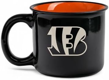 The Memory Company NFL Licensed 15oz Ceramic Camping Mug - Premium Team Logo, Durable Travel Coffee Cup, Game Day Tailgating Essential, Perfect Fan Gift
