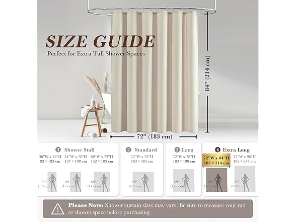 Seasonwood 72x84 Inches Linen Shower Curtain