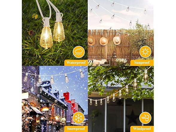 Brightever Outdoor String Lights, Waterproof Connectable