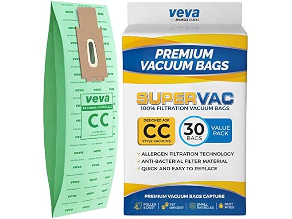 30 Pack Type CC Vacuum Bags for Oreck XL