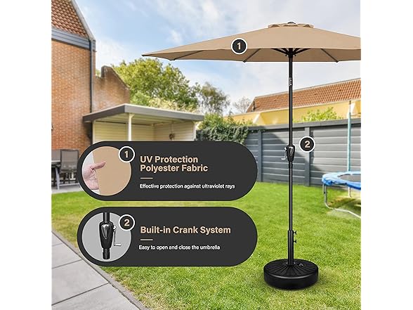 Simple Deluxe 9' Patio Umbrella Outdoor Table