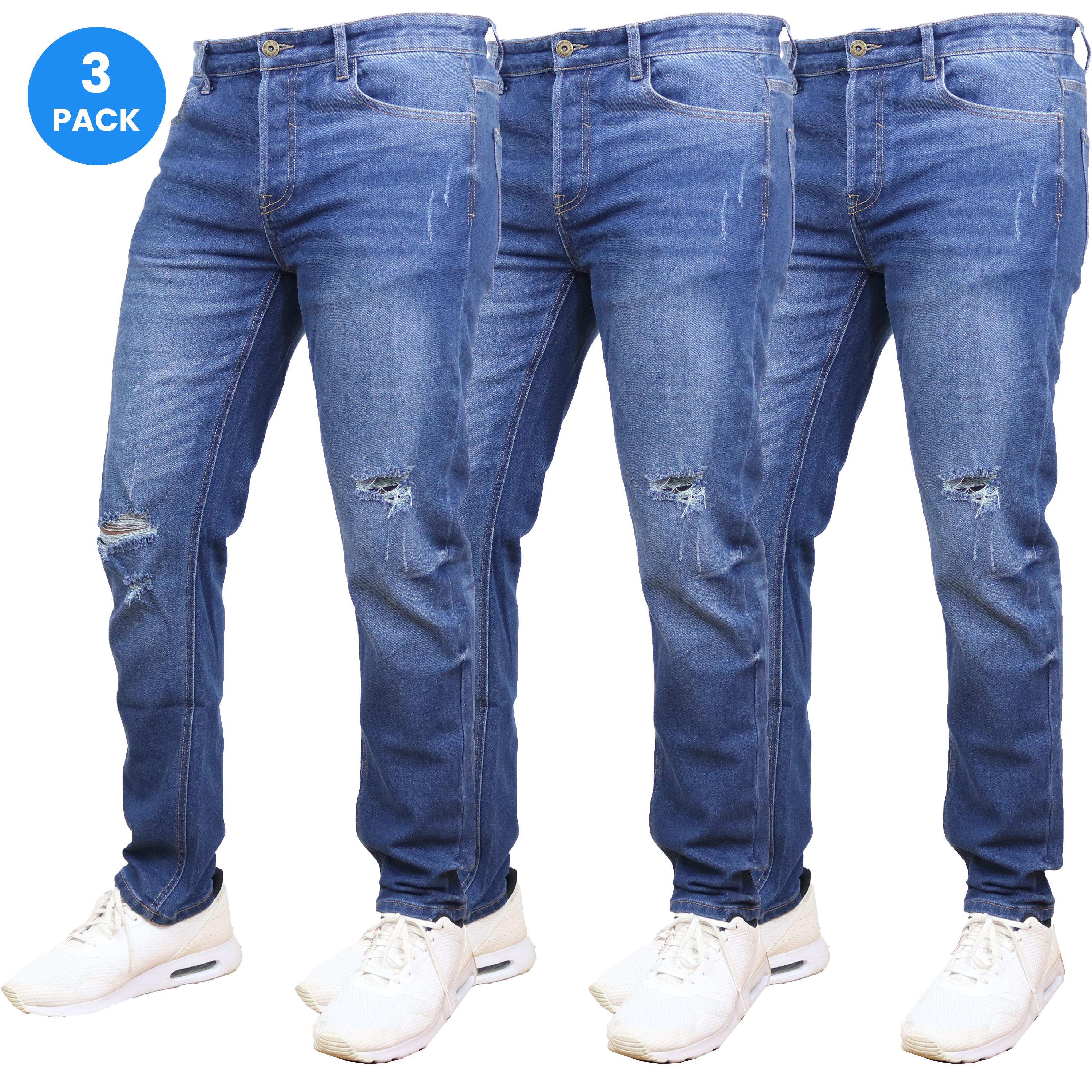 Men's Stretch Ripped Denim Jeans (30-42) - Gallery 35