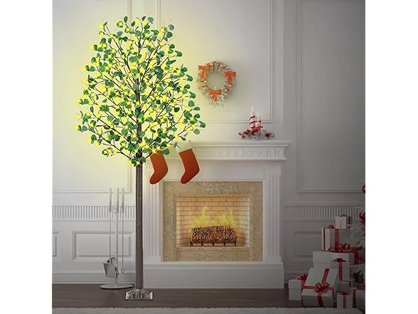 7FT Lighted Eucalyptus Tree w/ 170 LED