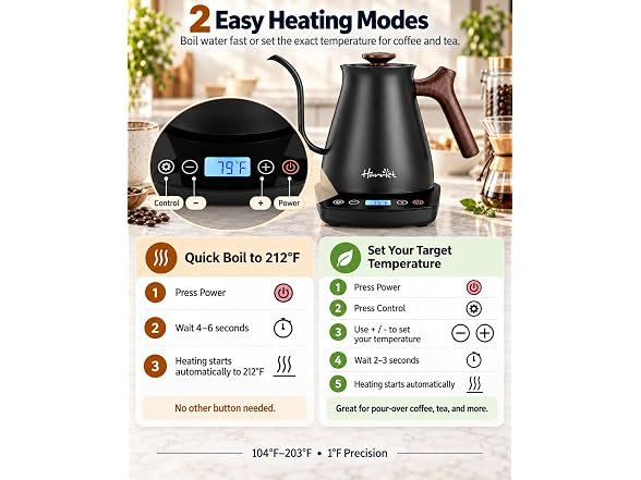 Harriet Black Gooseneck Electric Kettle
