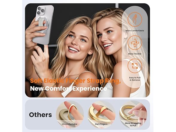 HYCZAAE Silver 4-in-1 Phone Grip Stand