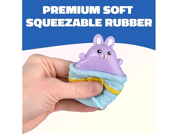 Squeezy Pop Up Bunny in Easter Basket Toy 12PK