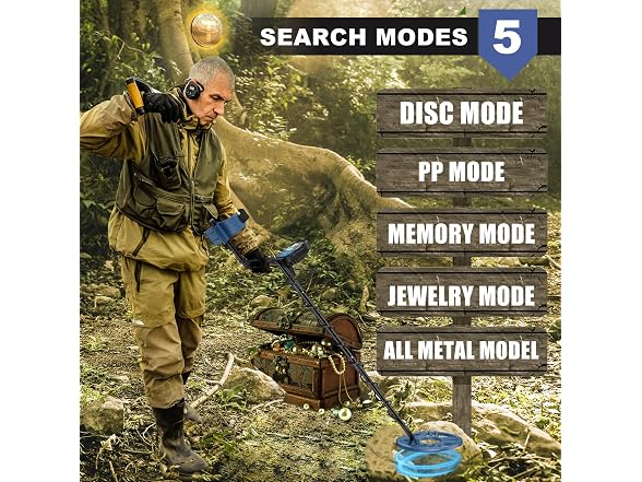 PalliPartners Metal Detector for Adults Waterproof-Professional Higher Accuracy Gold Detector with LCD Display,5 Mode,Advanced DSP Chip 12\" Coil(Blue) (Open Box)