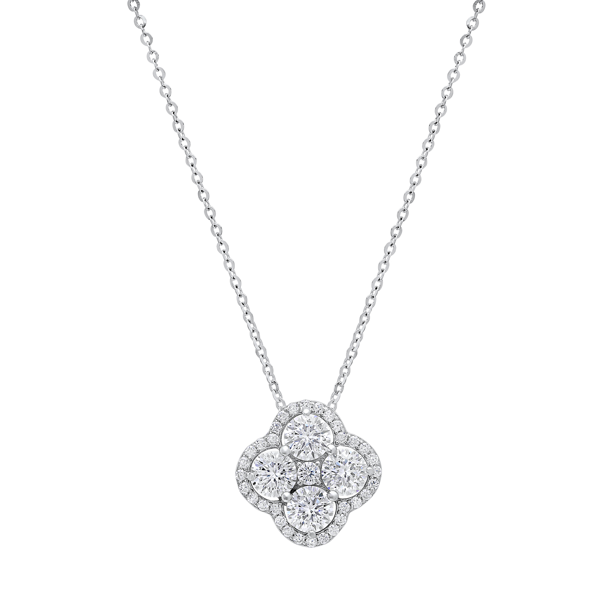 Diamond Clover Flower Necklace 2 CTTW (Open Box) - Gallery 4