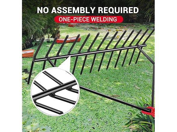 YIVIKPE 16" Aquatic Weed Rake w/30ft Rope