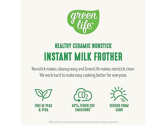 GreenLife Milk Frother 10oz Black