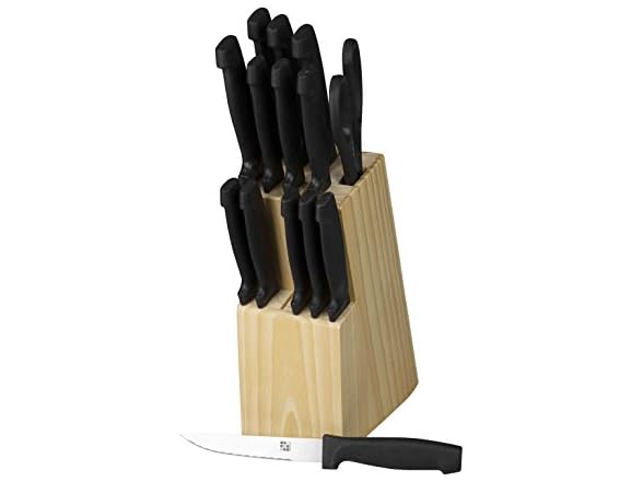 Home Basics 15-Piece Knife Set with Wood Block