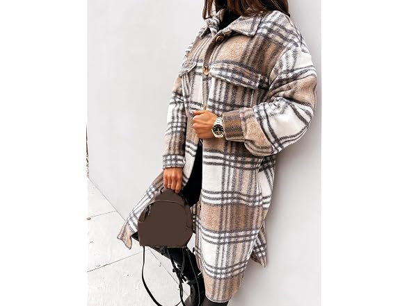 Meyhad Women (L) Casual Lapel Button Down Coat
