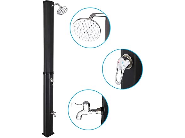 VINGLI 9.3 Gallon Solar Heated Outdoor