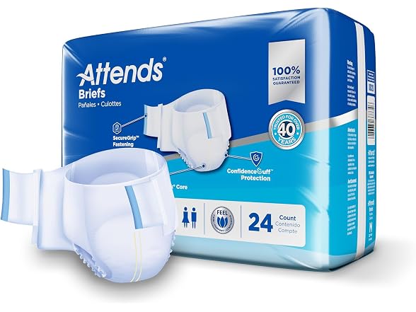 Attends Adult Briefs Medium Ultimate 24 Count