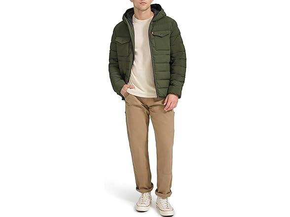 Levis Mens 2-Pocket Quilted Puffer (M)