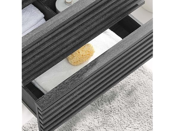 24 in. Render WALL-Mount Bathroom Vanity Cabinet, Charcoal