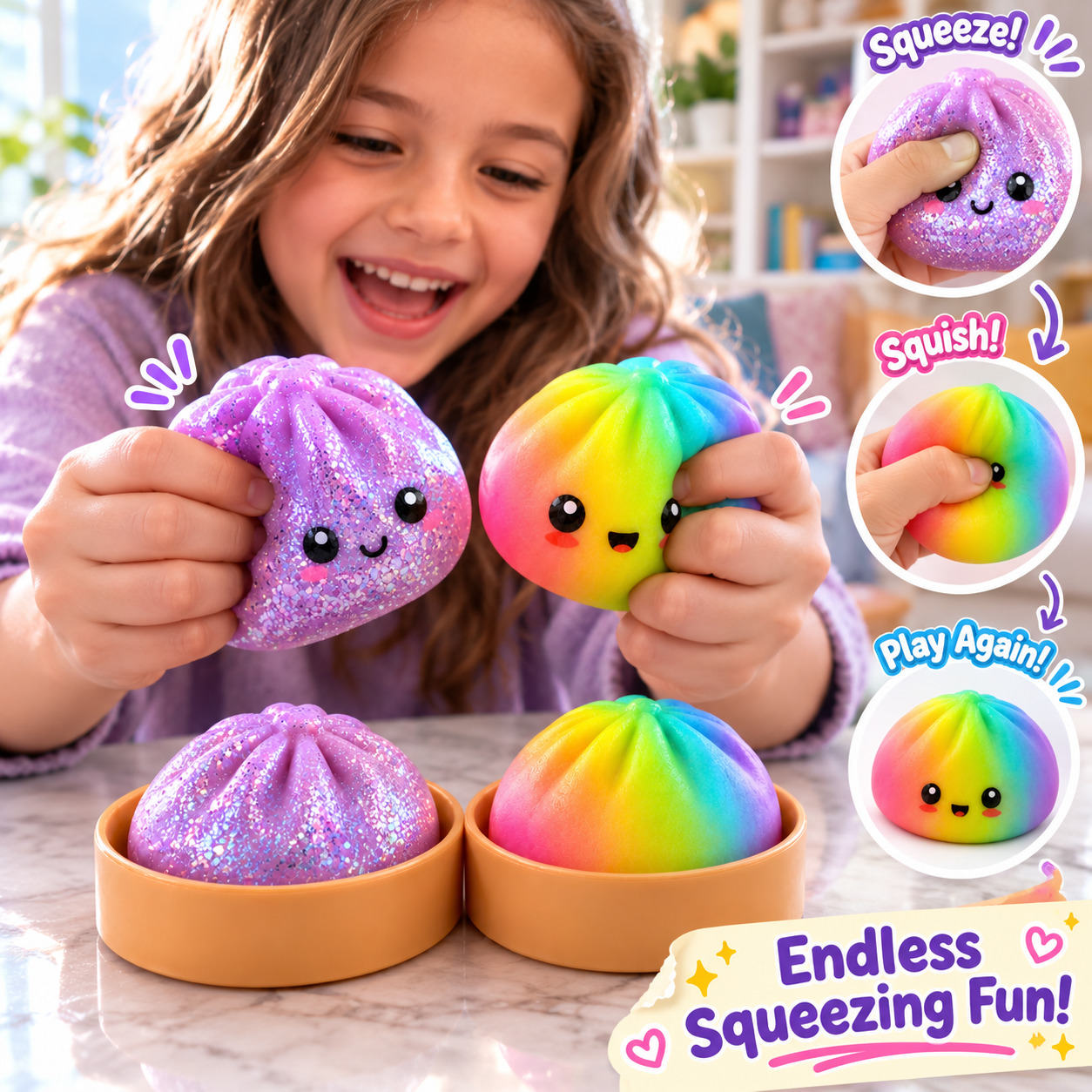 2Pk Squishy Glitter+Rainbow Dump - Gallery 7