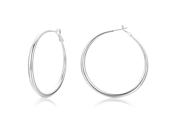 Cocadant Sterling Silver 60mm Hoop Earrings