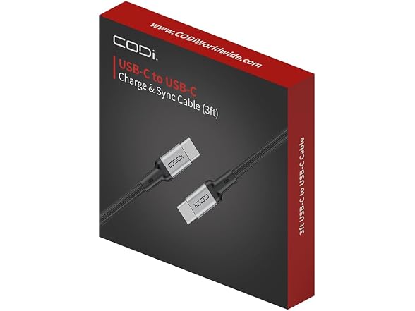CODi A01069 6 ft. Braided Nylon Charge