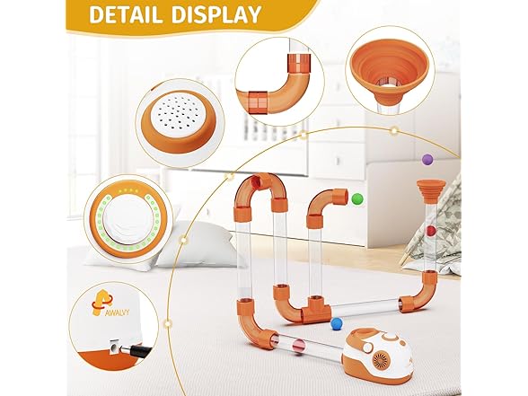 Air-Powered STEM Building Toys - Play while Charging, Rechargeable STEM Toys for 3+ Year Old, Boy & Girl Birthday Gift, Air Tubes Kids Toys Learning Educational Toy for Kids & Teens (Open Box)