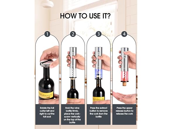 Electric Wine Opener Set 6-in-1 w/ Stand