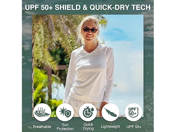 Kanu Surf Women's White L/S Swim Tee (M)