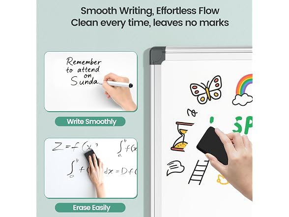Scribanx Magnetic Dry Erase Board 36 x 24 for Wall