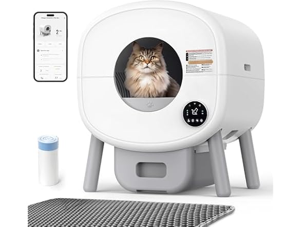 Fsitego Self Cleaning Cat Litter Box: 76L Extra Large
