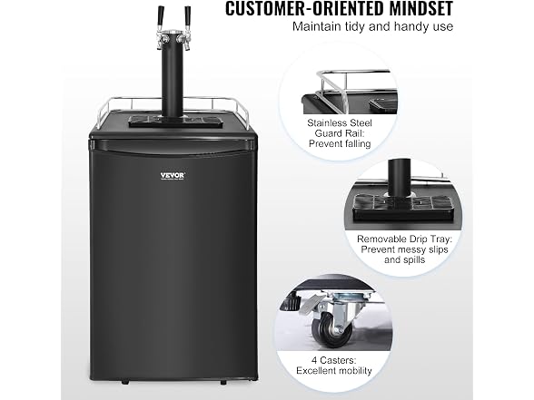 VEVOR Beer Kegerator, Dual Tap Draft